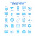 Office work Blue Tone Icon Pack - 25 Icon Sets Royalty Free Stock Photo