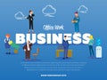 Office work business banner with people