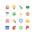 Office work and commerce - set of flat design style icons