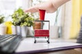 Office work. A man using a self-inking, rubber date stamp. Paperwork Royalty Free Stock Photo