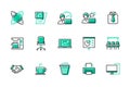 Office work - modern line design style icons set Royalty Free Stock Photo