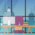 Office work place. Flat design modern. Royalty Free Stock Photo