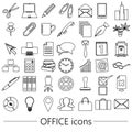 Office work theme simple outline icons collection eps10