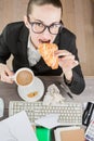 Office worker coffee break. Royalty Free Stock Photo