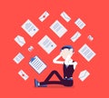 Office worker and paperwork overload Royalty Free Stock Photo