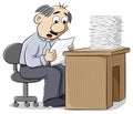 Office worker reads a letter dismayed at the news Royalty Free Stock Photo