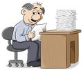 Office worker reads a pleasing letter