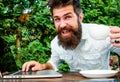Office worker. Successful businessman. happy man working on laptop. agile business. Business success. brutal bearded Royalty Free Stock Photo