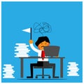 Office Worker surrender Vector Illustration. Flat design.