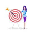 Office worker with target or aim and arrow, woman
