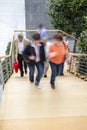 Office worker walking up stairs, motion blur Royalty Free Stock Photo