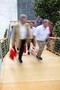 Office worker walking up stairs, motion blur Royalty Free Stock Photo