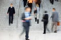 Office Worker Walking Up Stairs, Motion Blur Royalty Free Stock Photo