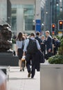 Office workers going to work. London, Canary Wharf