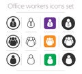 Office workers icons set Royalty Free Stock Photo