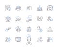 Office workers outline icons collection. Office, Workers, Clerk, Employee, Manager, Professional, Typist vector and Royalty Free Stock Photo