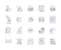 Office workers outline icons collection. Office, Workers, Clerk, Employee, Manager, Professional, Typist vector and