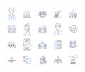 Office workers outline icons collection. Office, Workers, Clerk, Employee, Manager, Professional, Typist vector and