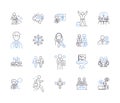 Office workers outline icons collection. Office, Workers, Clerk, Employee, Manager, Professional, Typist vector and Royalty Free Stock Photo