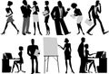 Office workers silhouettes Royalty Free Stock Photo