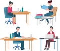 Office workers. A team meeting fosters collaboration and ideexchange among colleagues Office workers communicate