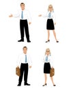 Office workers on white background Royalty Free Stock Photo