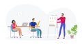 Office workflow process, teamwork project meeting concept