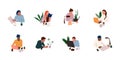 Office workplace icon set.