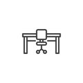 Office workplace line icon