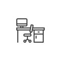Office workplace line icon