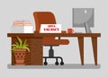 Office Workplace with Open Vacancy Sign Clipart