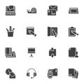 Office workspace vector icons set Royalty Free Stock Photo
