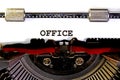 OFFICE written ink typewriter