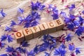 Office on the wooden cubes Royalty Free Stock Photo