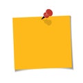 Office Yellow paper note with sticky tape, isolated on transparent background. Template for your projects. Vector illustration Royalty Free Stock Photo