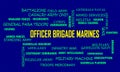 Officer Brigade Marines terminology on text cloud official abstract