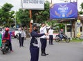 The officer of Department of Transportation regulate road traffic