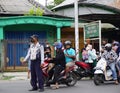 The officer of Department of Transportation regulate road traffic