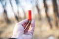 The officer hand bullets Royalty Free Stock Photo