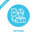 officer icon vector from corruption elements collection. Thin line officer outline icon vector illustration. Linear symbol for