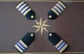 Officer& x27;s epaulettes : gold and blue