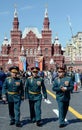 Officers of the Russian army on Red Square in Moscow during the celebration of the Victory Day.