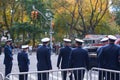 Officers standing in NYC during Veterans Day Parade in NYC