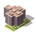 Offices isometric. Town apartment building city map creation. Architectural vector 3d illustration. Infographic element Royalty Free Stock Photo