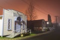 Old buildings at the Historic Village, Tauranga, New Zealand, at night