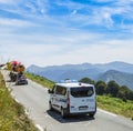 The Official Ambulance on Col d'Aspin - Tour de France 2015 Royalty Free Stock Photo