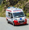 The Official Ambulance on Col d'Aspin - Tour de France 2015 Royalty Free Stock Photo