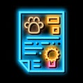 Official Animal Passport neon glow icon illustration