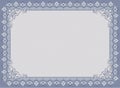 Official blue guilloche border for certificate. Vector illustration. Empty blank