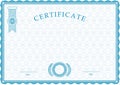Official blue guilloche certificate